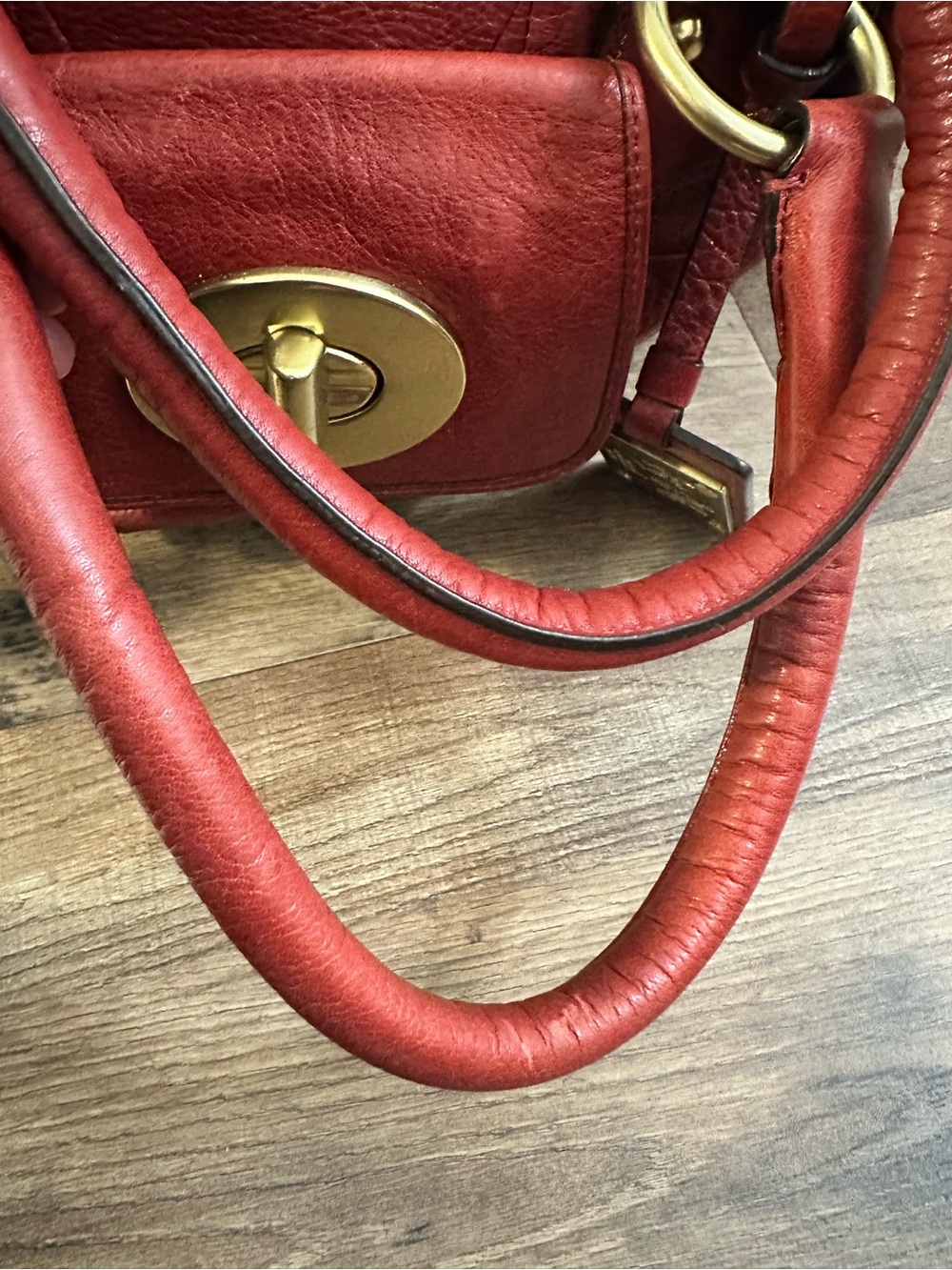 Coach Kira 13930 Red Leather Satchel Shoulder Bag w/ Detachable Braided Strap - Picture 15 of 16